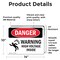 Signmission Warning High Voltage Inside Danger Sign, Vinyl Decal, 14in W x 10in L, 2PK OS-2PACK-DS-D-1014-L-2223 - alternate 4